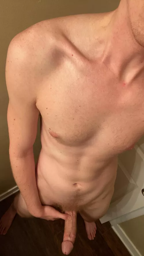 Sorry bro, I’m way too hard to try to stuff him away in underwear