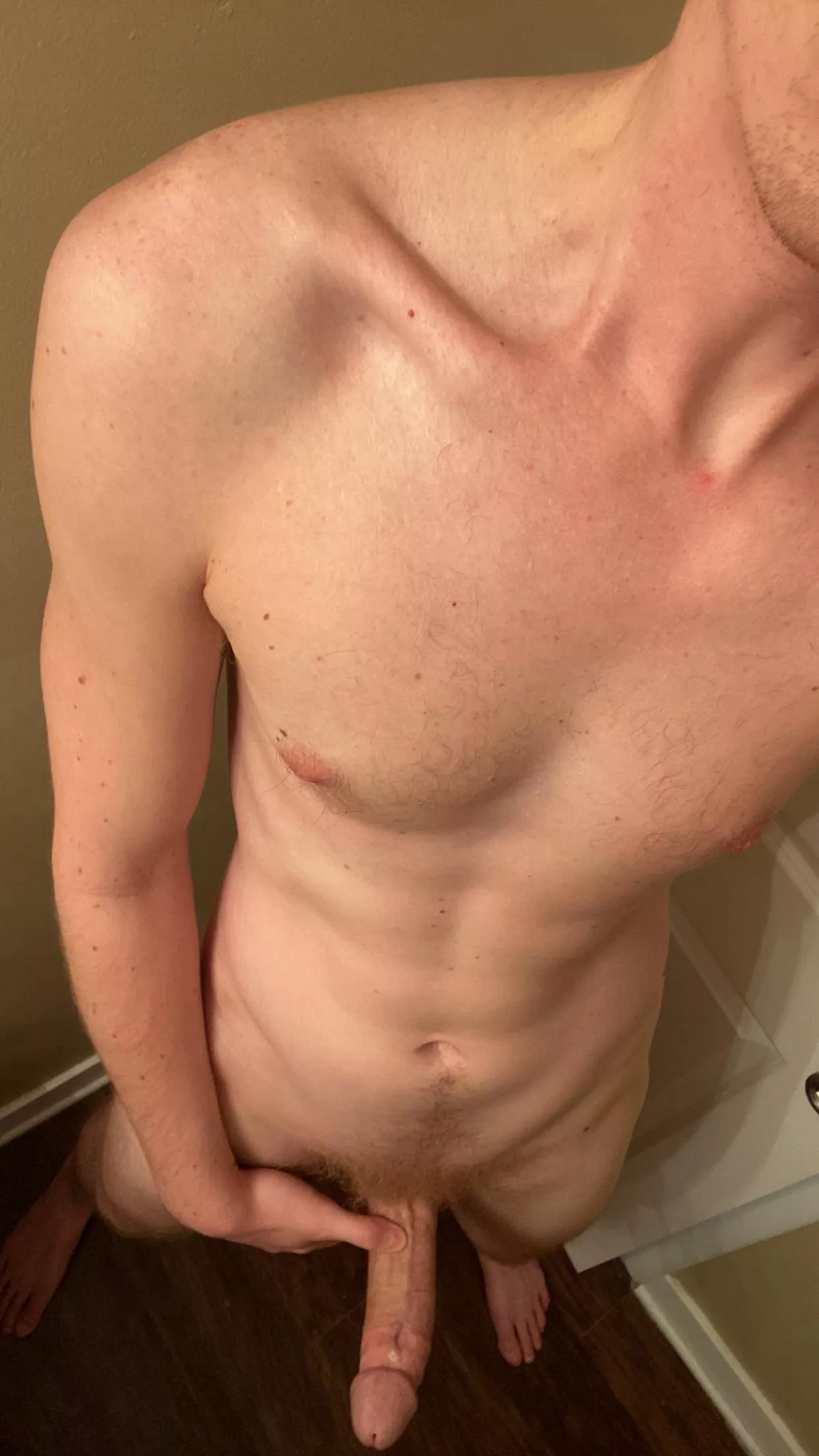 Sorry bro, I’m way too hard to try to stuff him away in underwear