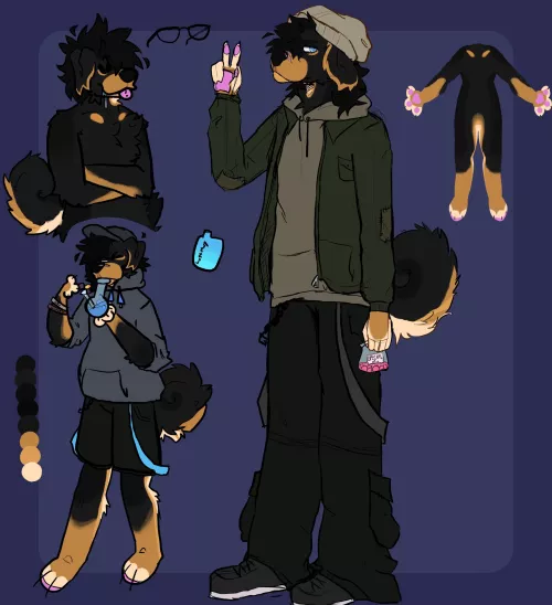 Big fluffy dawg (art by me!)