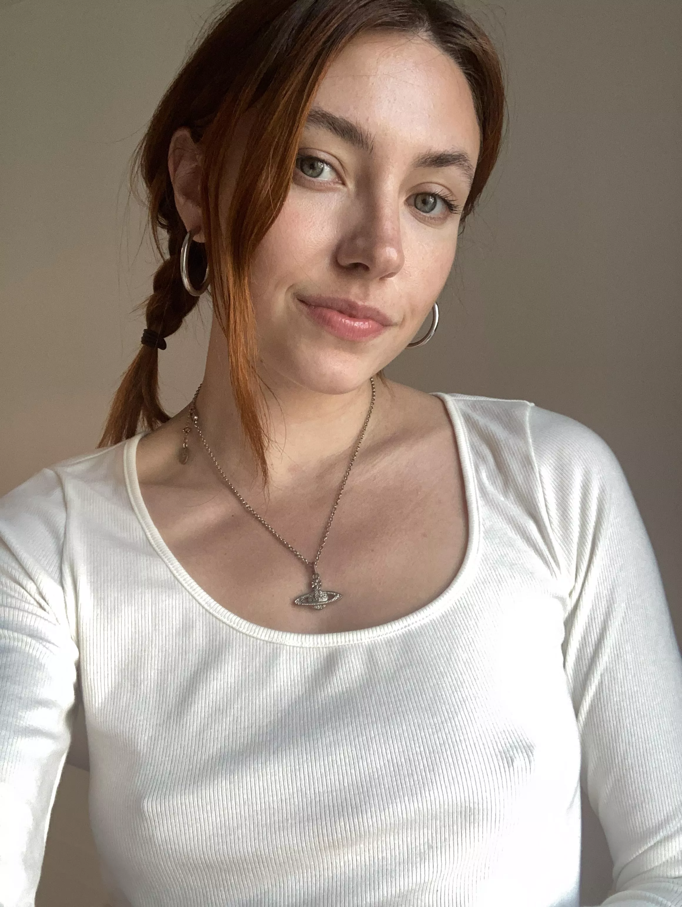 Braless in white, how risky ;)