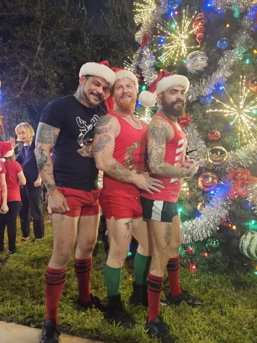 Happy Yule! Look! We do weat clothes sometimes!