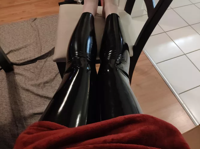 It is a bit chilly in the house this time of year, I have to wear my fluffy poncho over my catsuit