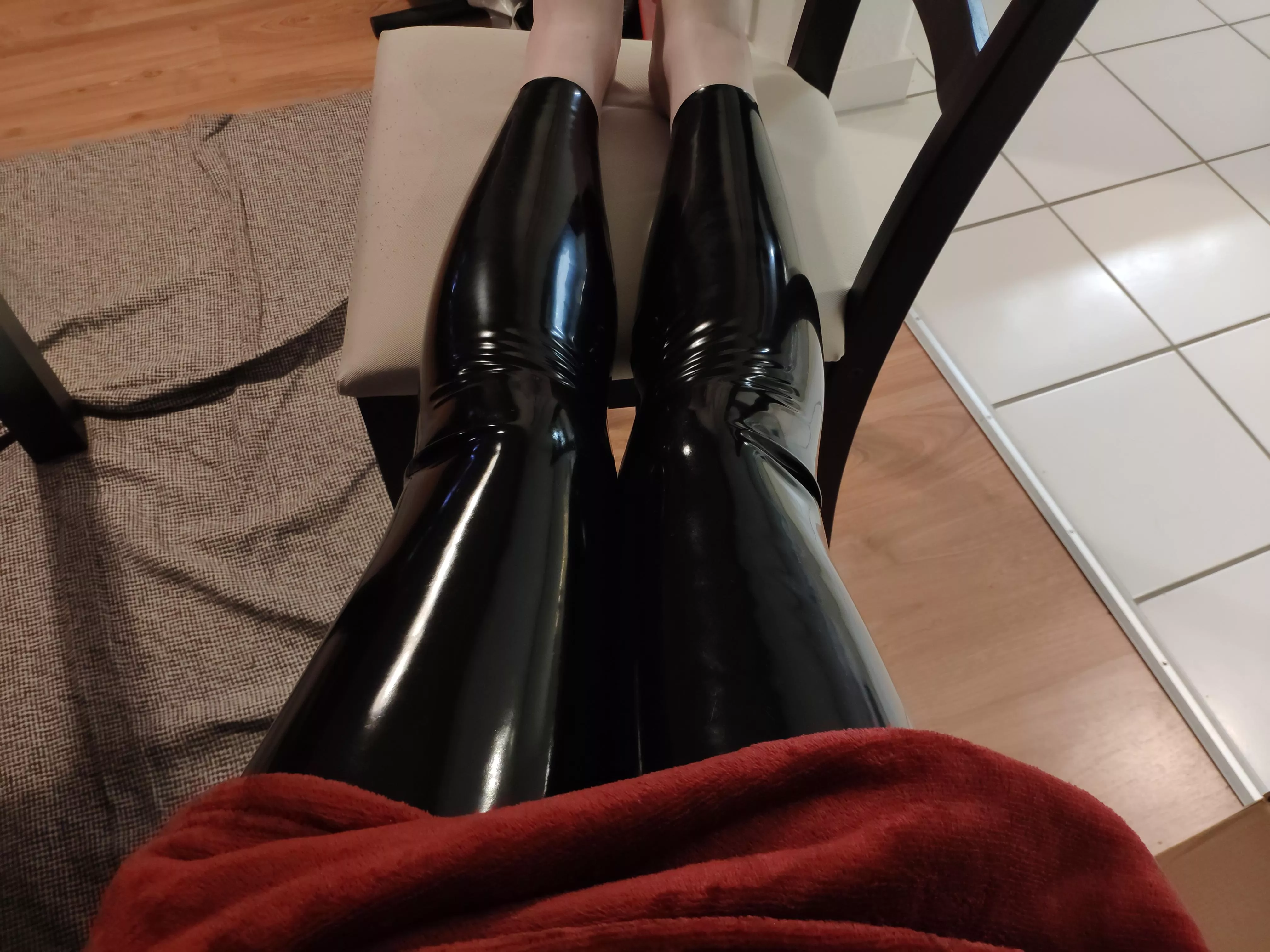 It is a bit chilly in the house this time of year, I have to wear my fluffy poncho over my catsuit