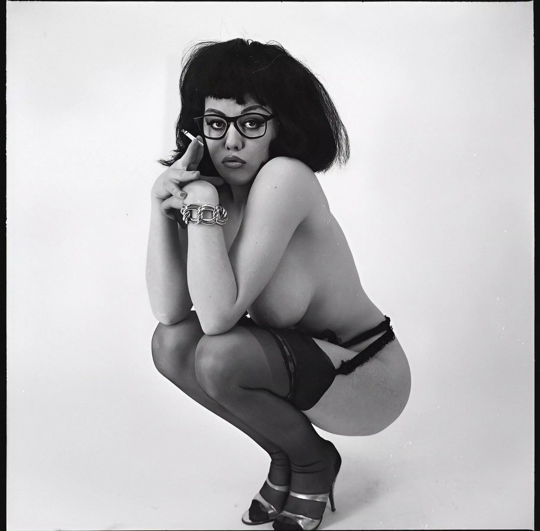 Margaret Nolan 1960's. Cigarette break.