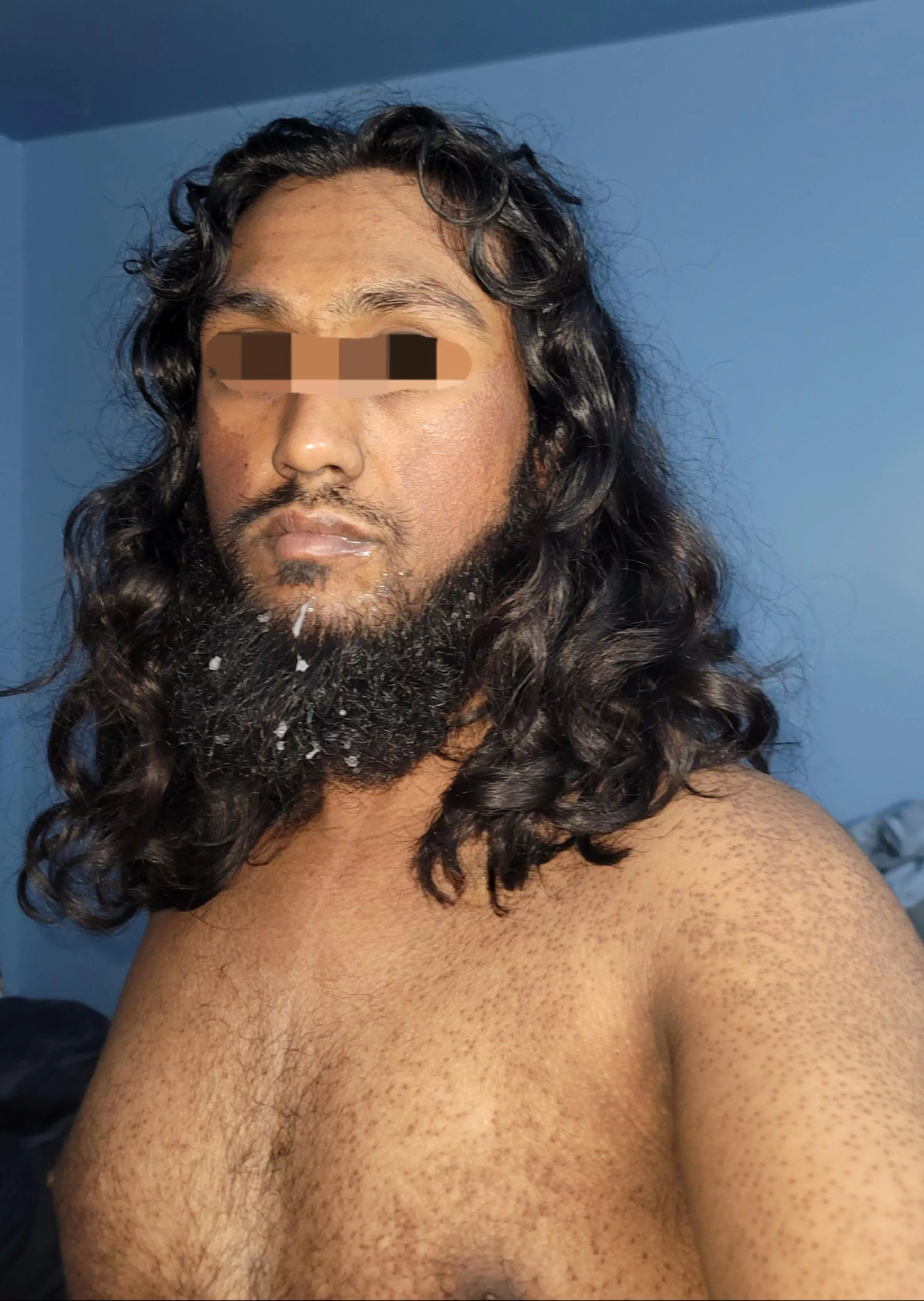 Messy hair and beard