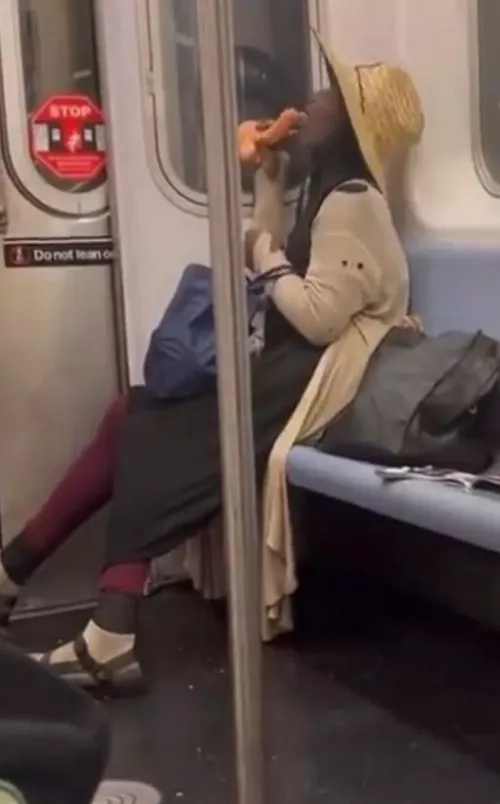 Never a dull moment when taking the subway.