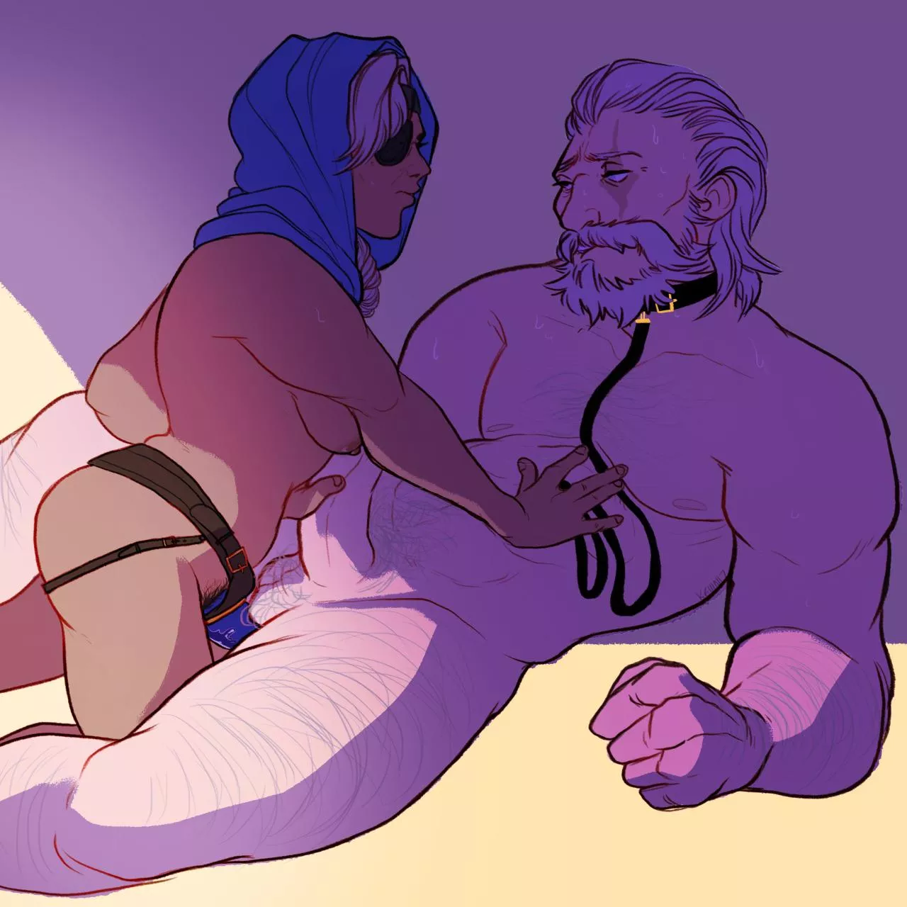 Old people pegging (Unknown artist)