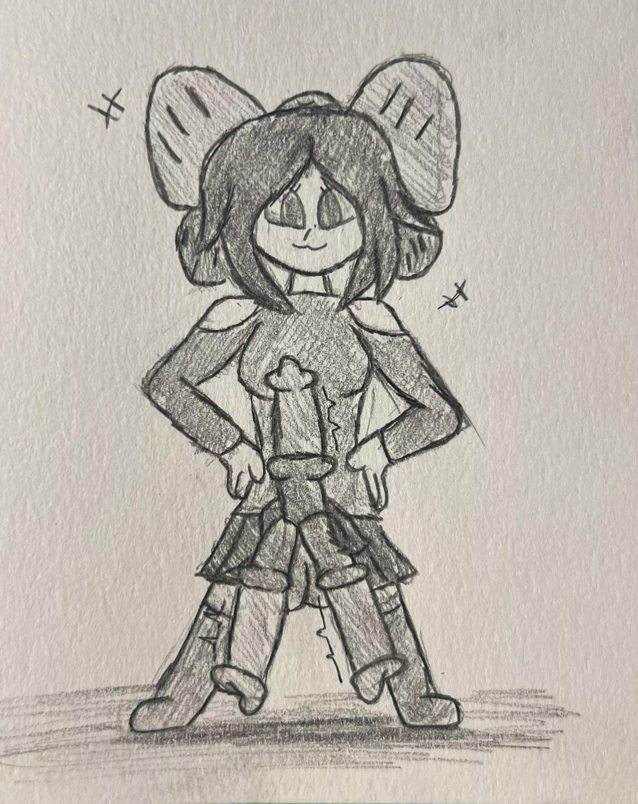 Random Doodle of a Girl with Three Horse Cocks