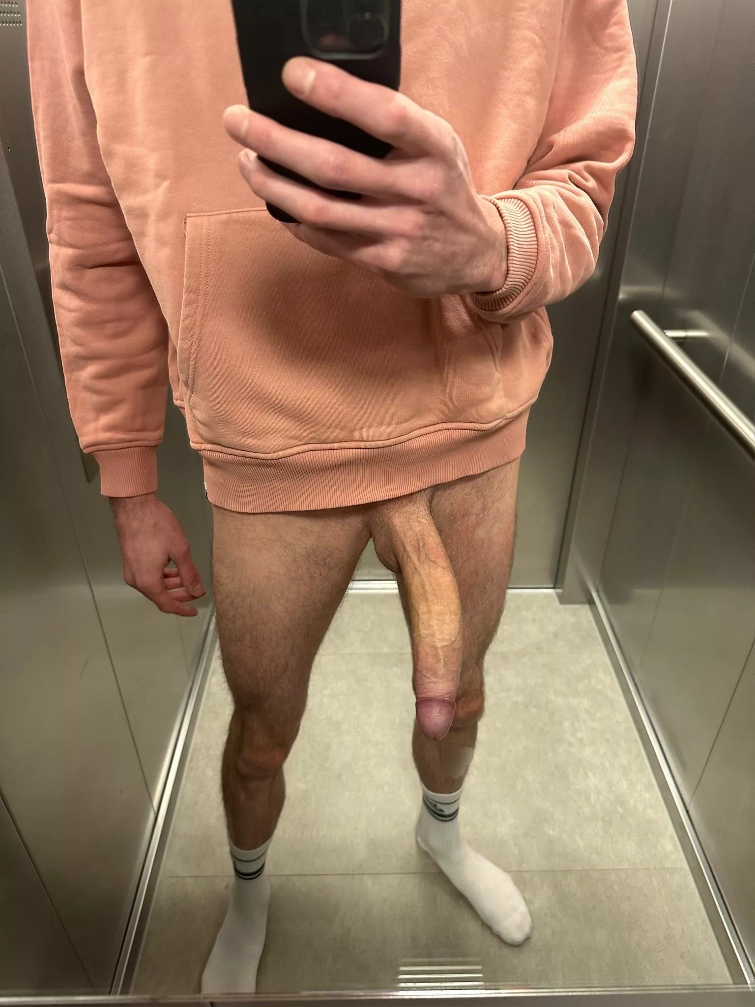Risky Elevator without pants 😏
