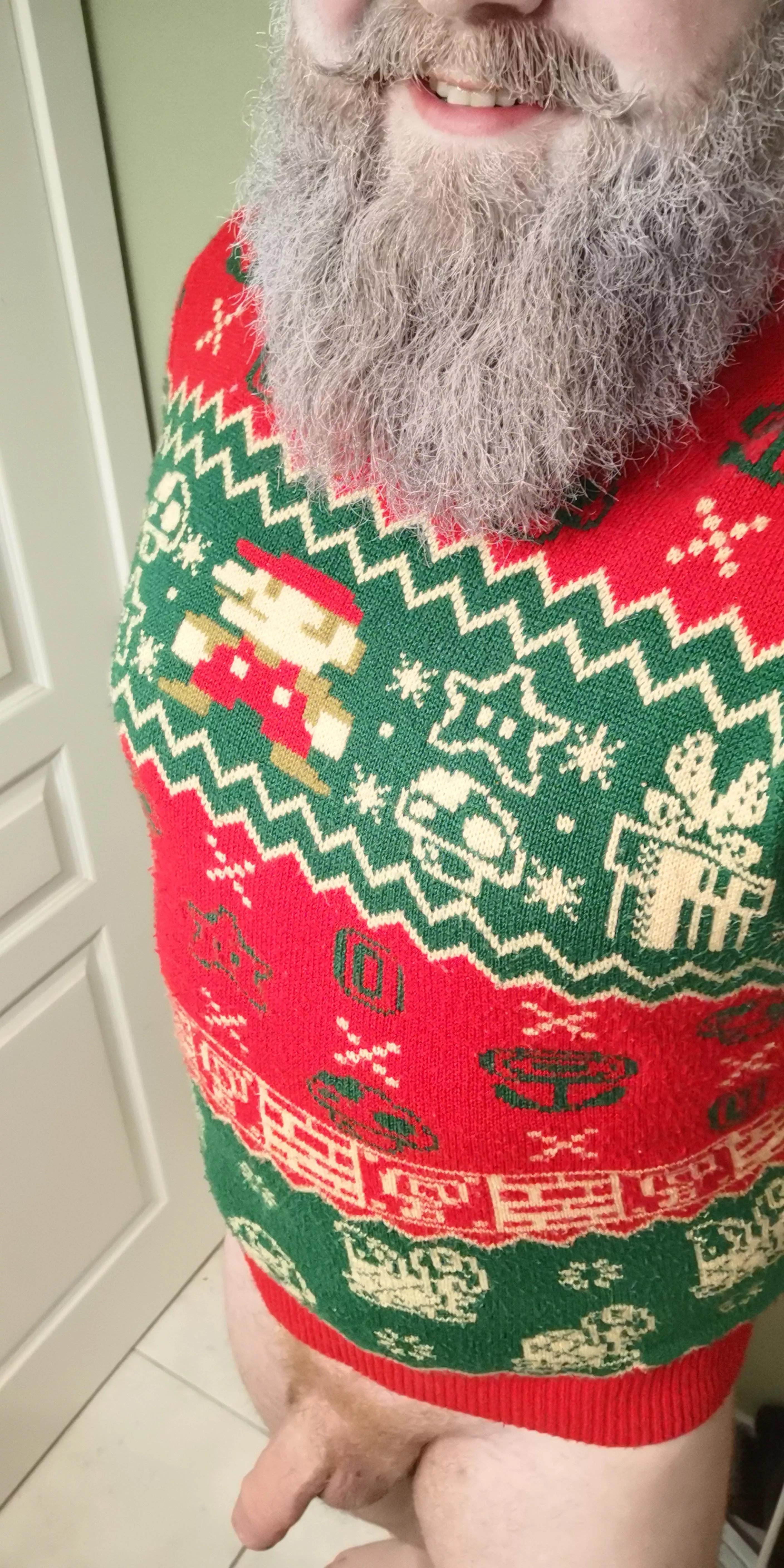 Temporarily dyed the beard for a Christmas party. Would you like to sit in Santa's lap?