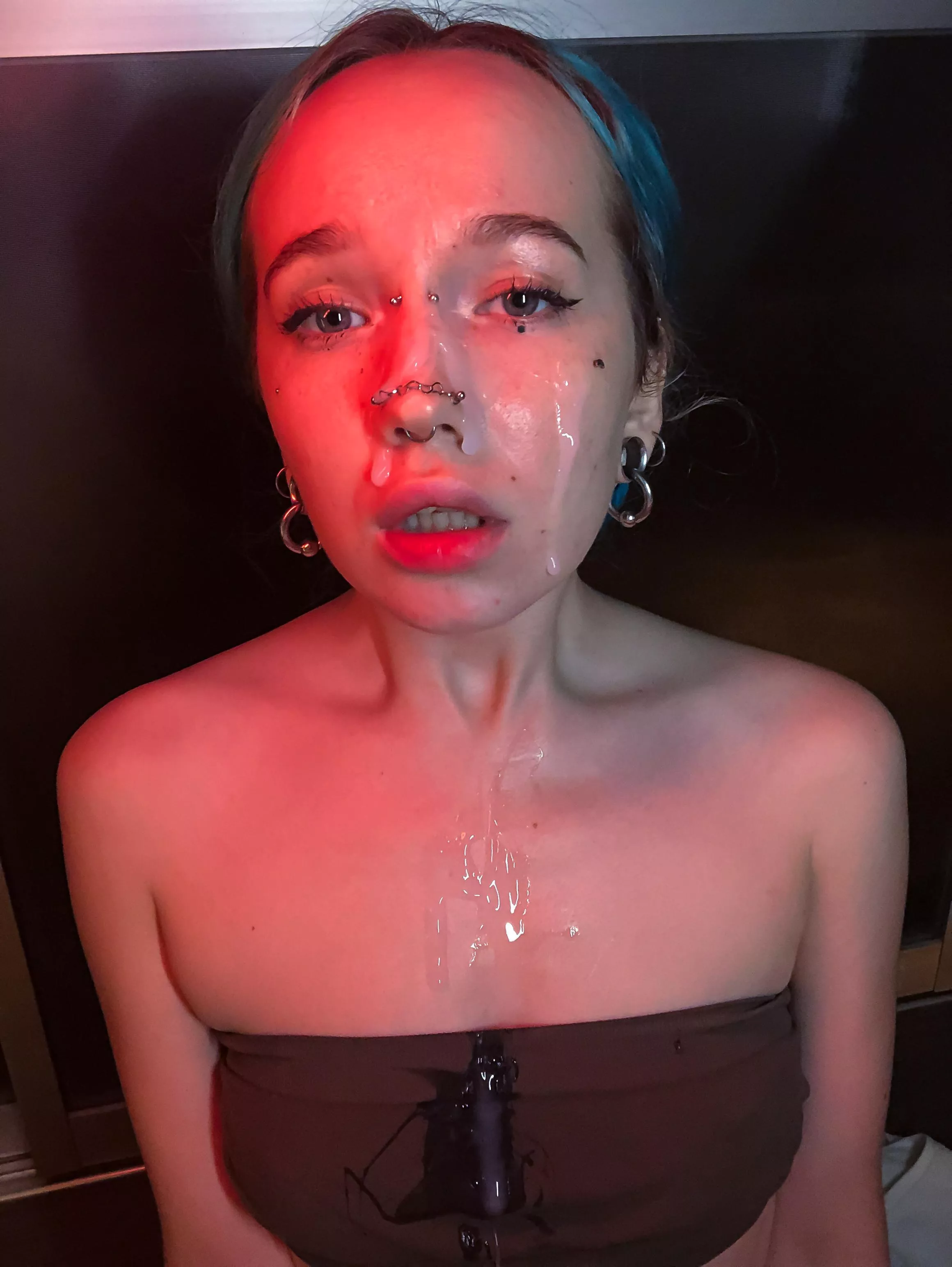 The flow of cum was too strong and soaked my shirt.