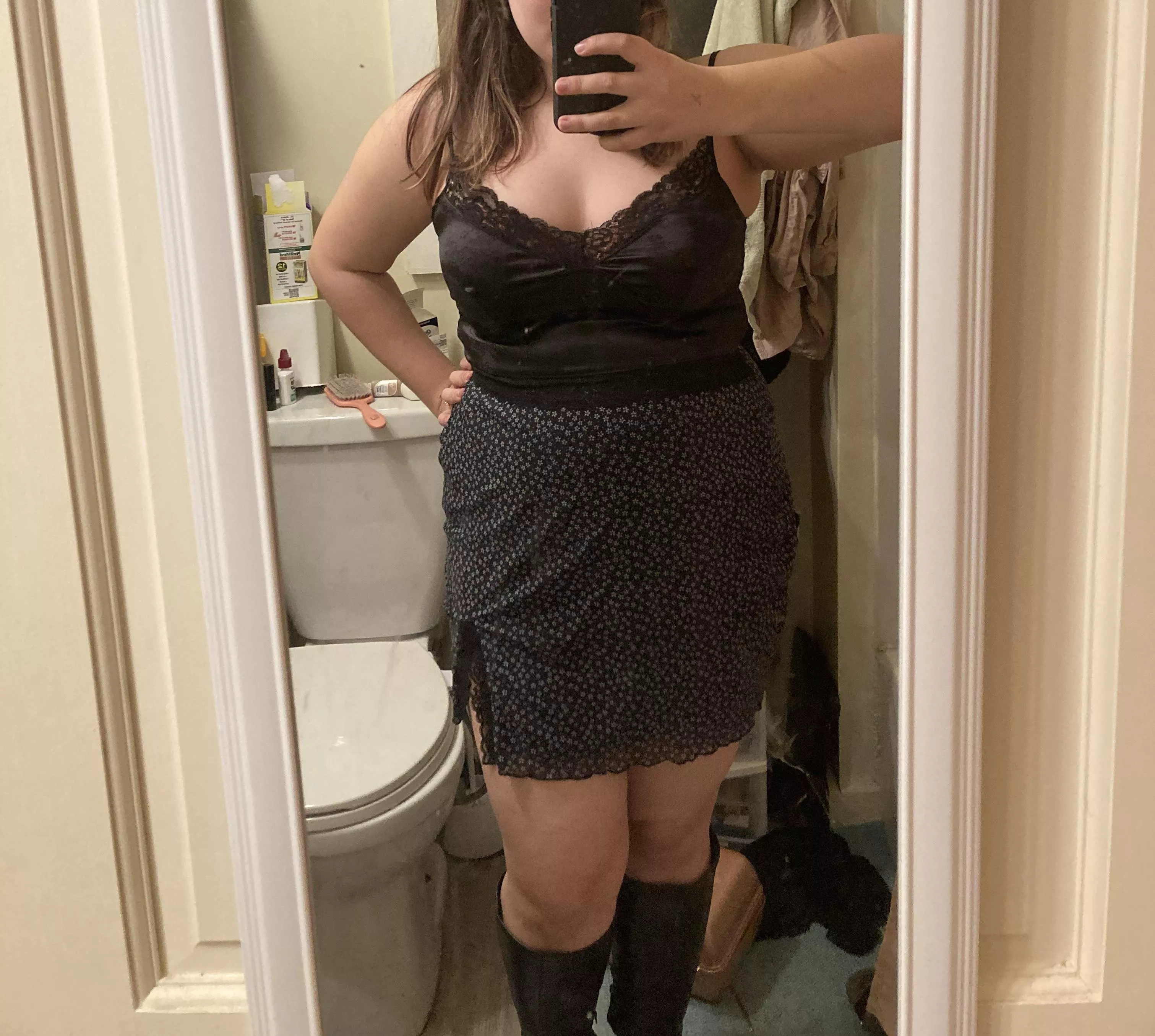 Trying to decide what to wear out next week to the bar. Thinking of wearing this…[f]24