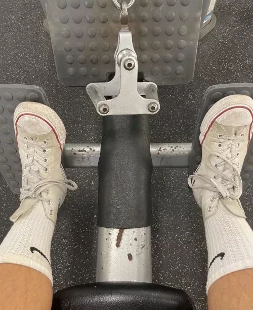 Wearing my cum stained and stinky socks to the gym