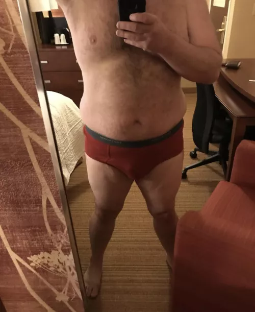 Daddy bear in his red briefs