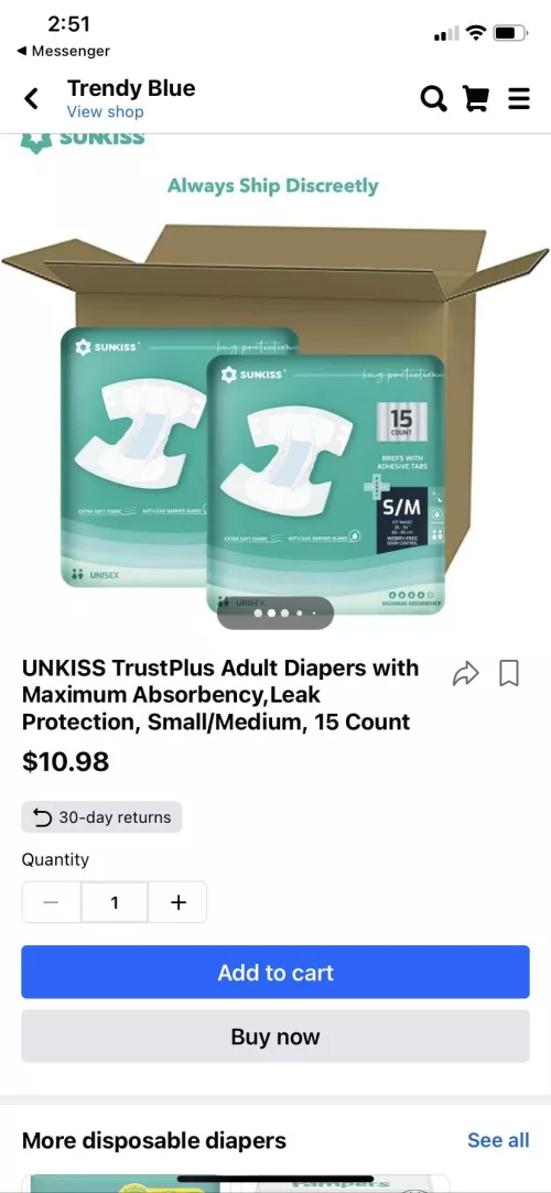 Facebook diaper listing