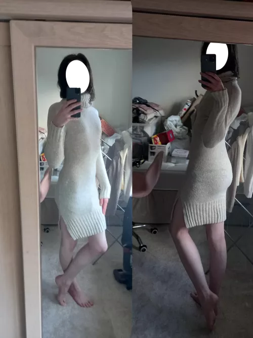 Figure check in my cuddly winter dress ❄️🥰