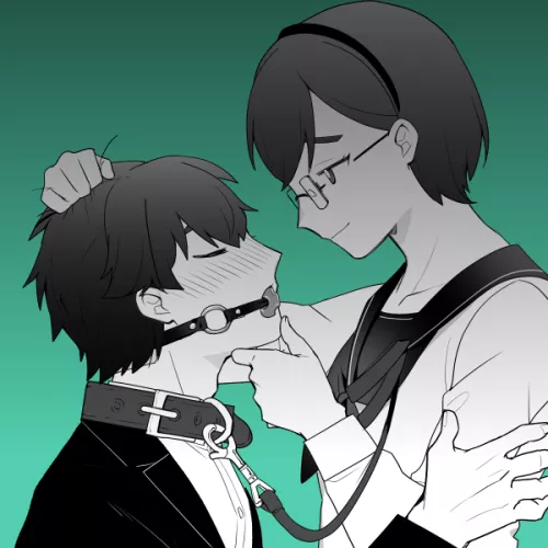 How I want my boy leashed and collared up after I had a long day at school 💜