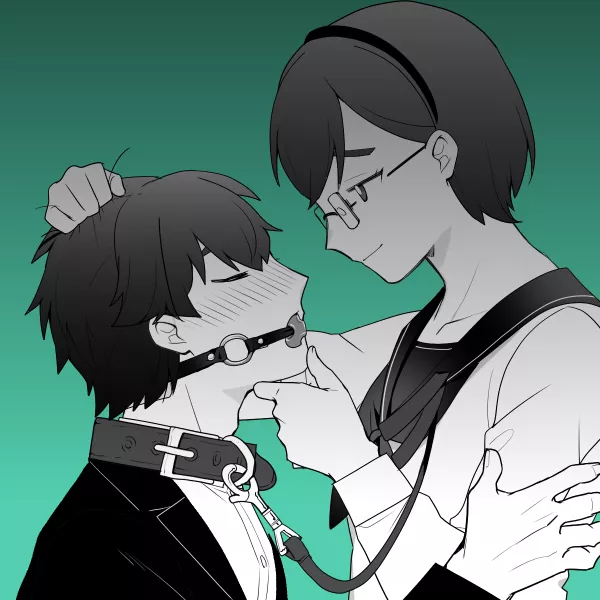 How I want my boy leashed and collared up after I had a long day at school 💜