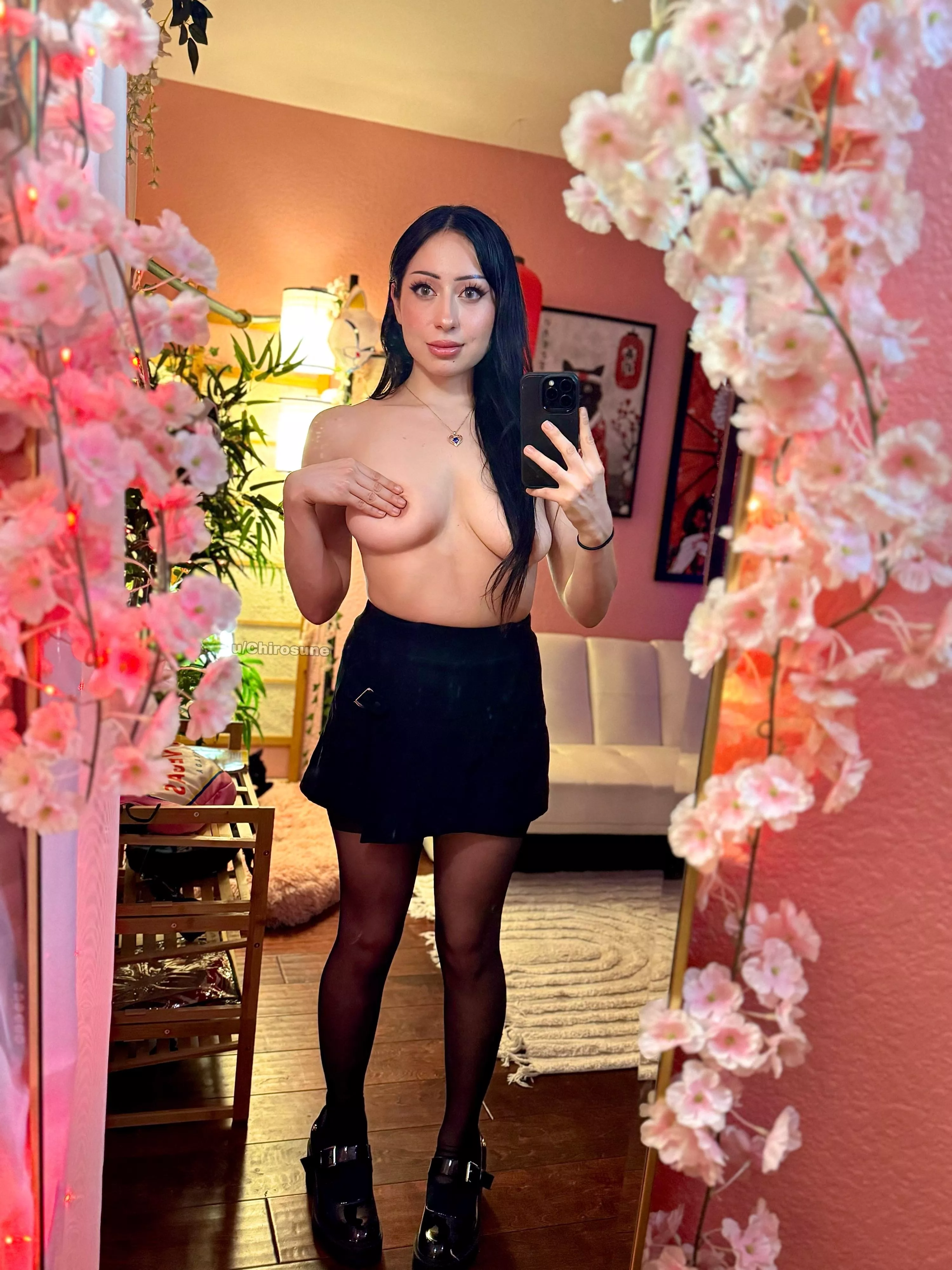 I think pantyhose with skirts are such a cute combo!