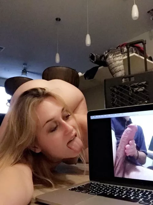 Looking at her favorite huge cock