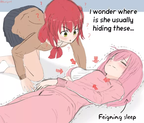 [OC] The hidden power of the jersey. Or how Kita came to her house and nervous Bocchi pretended to be asleep only to immediately regret it. (Bocchi The Rock)