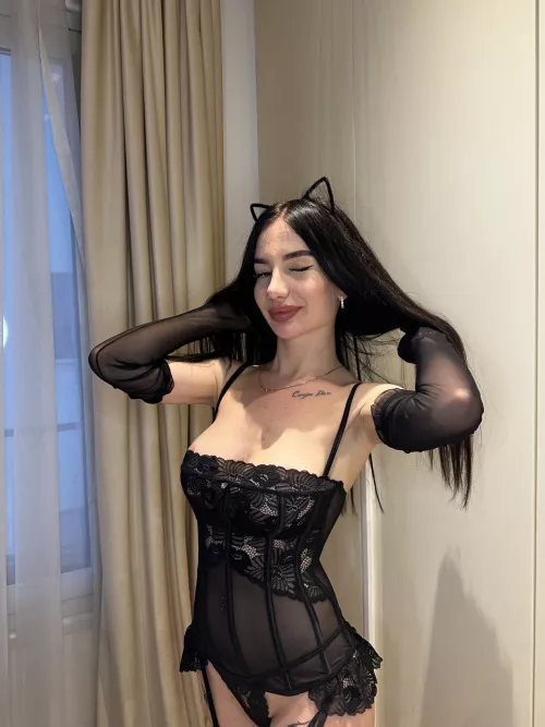 Ready to have fun with this flirty cat