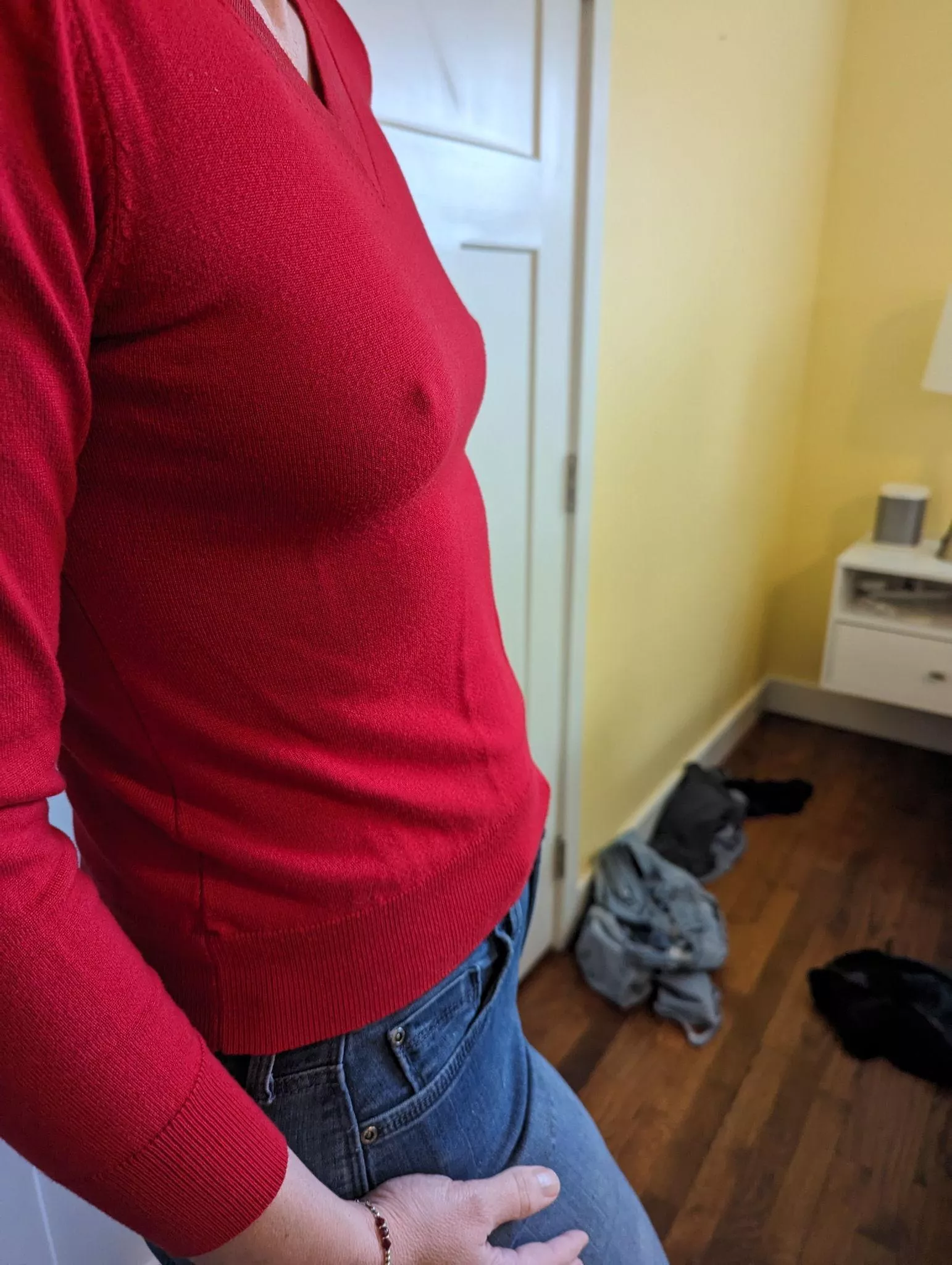 This sweater might be a bit distracting at the Christmas part this way.