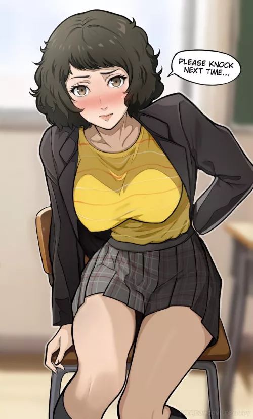 Kawakami tries on uniform (LepyPepy)