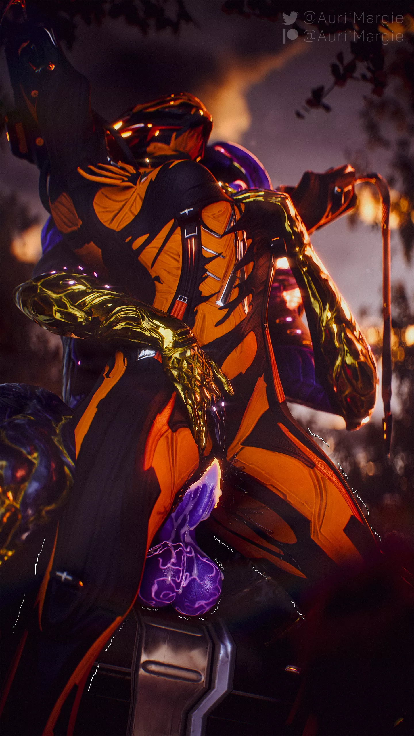 [Valkyr OC] being knocked up while in the middle of the mission by a [Saryn OC]