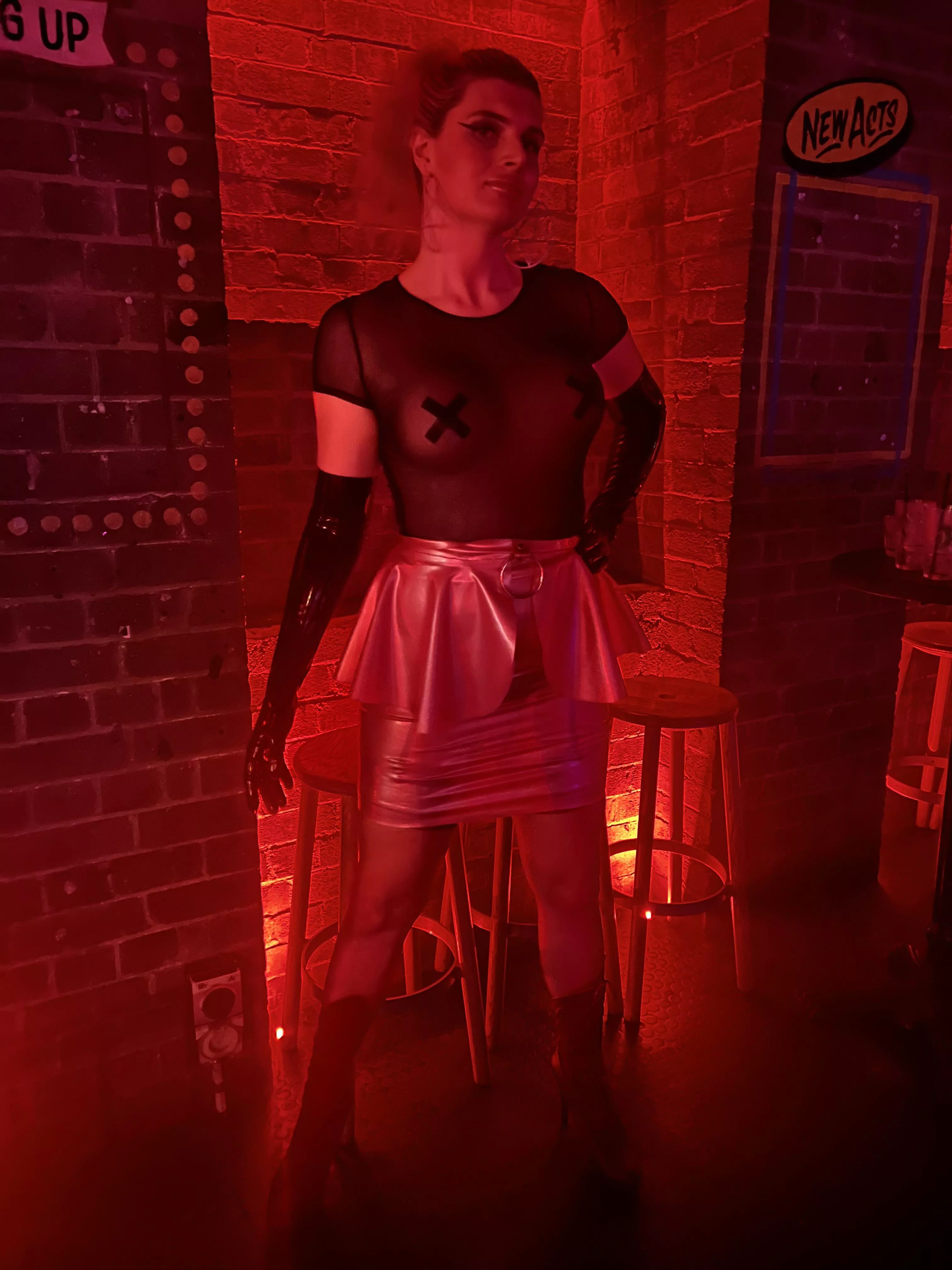 Here's my outfit to a goth club, although it's more latex OVER clothes haha