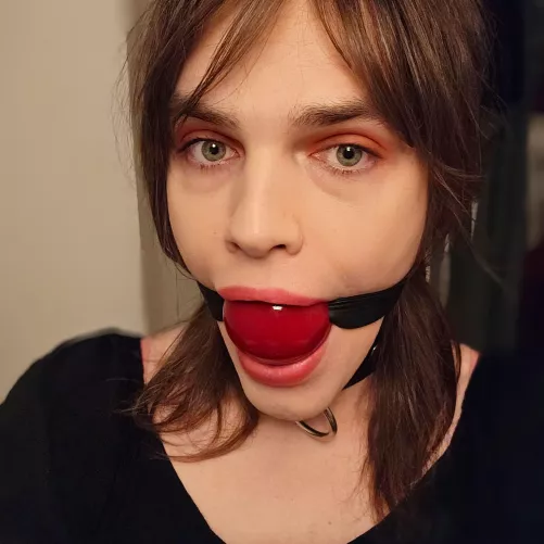 Nothing like a large ball gag that fills your mouth perfectly :3