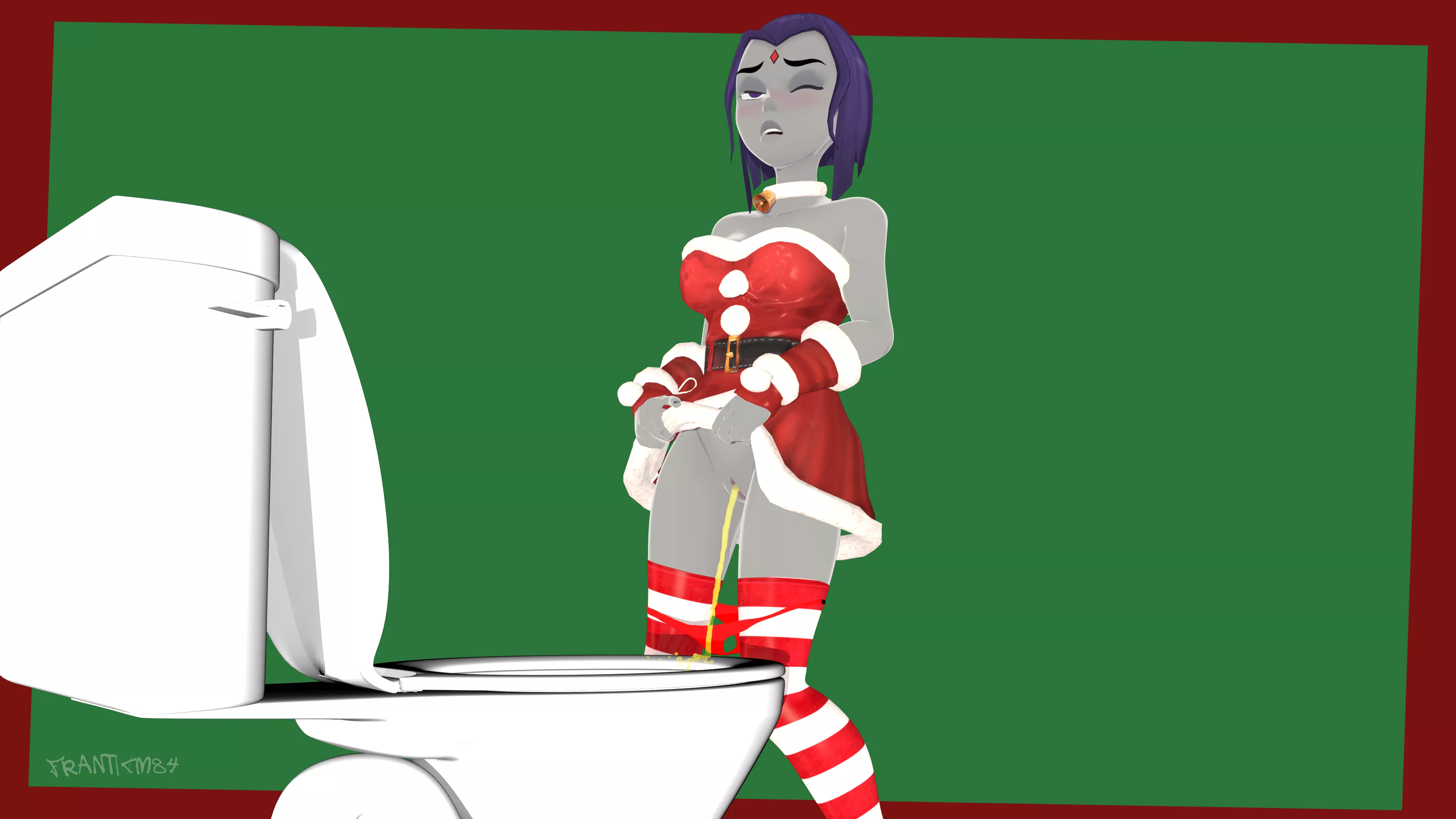 Skuddbutt's Raven Christmas Desperate Piss (FranticM84) (Teen Titans)