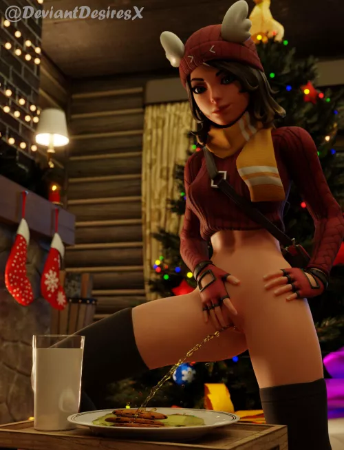 Skye adding some finishing touches to the Christmas cookies