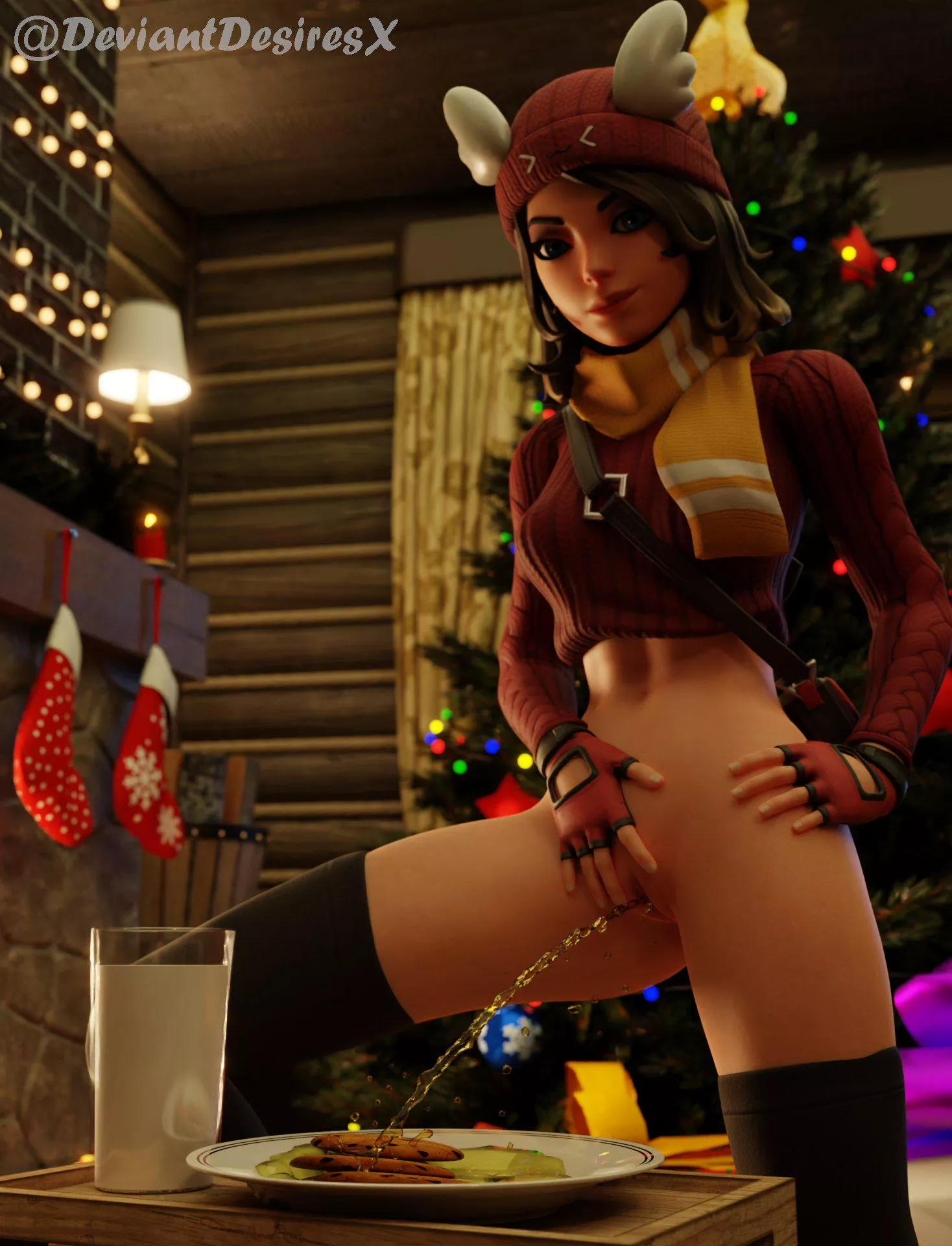 Skye adding some finishing touches to the Christmas cookies