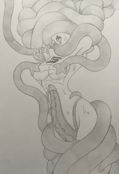 Engulfed and teased (art by me)