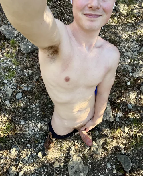 On my hike right now.