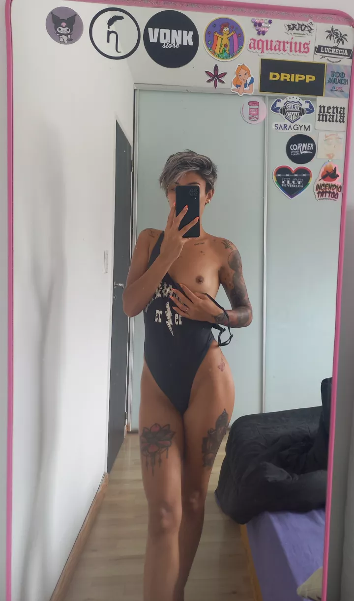 Portrait of boobies in the mirror