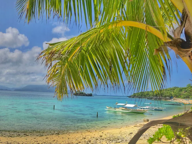 A tiny beach in a tiny island