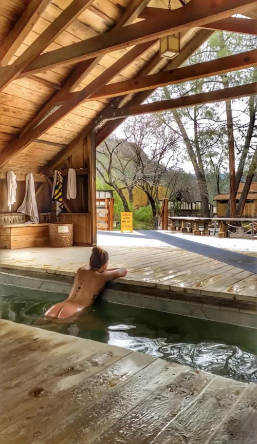 Epic hot springs in Northern Cali. Chasing the hot springs until it gets warm again.
