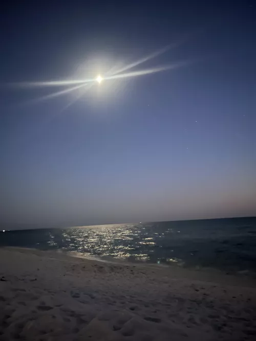 Moonlight glow on the beach OC
