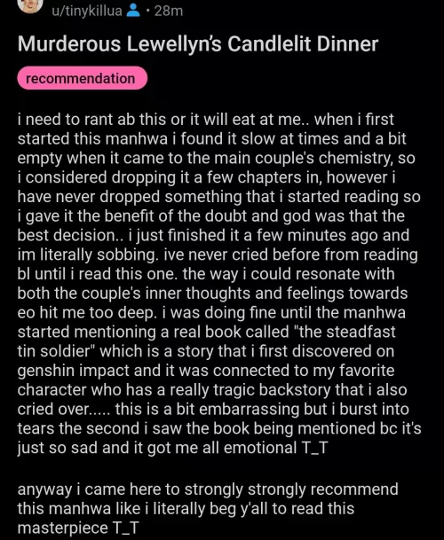 Murderous Lewellyn’s Candlelit Dinner