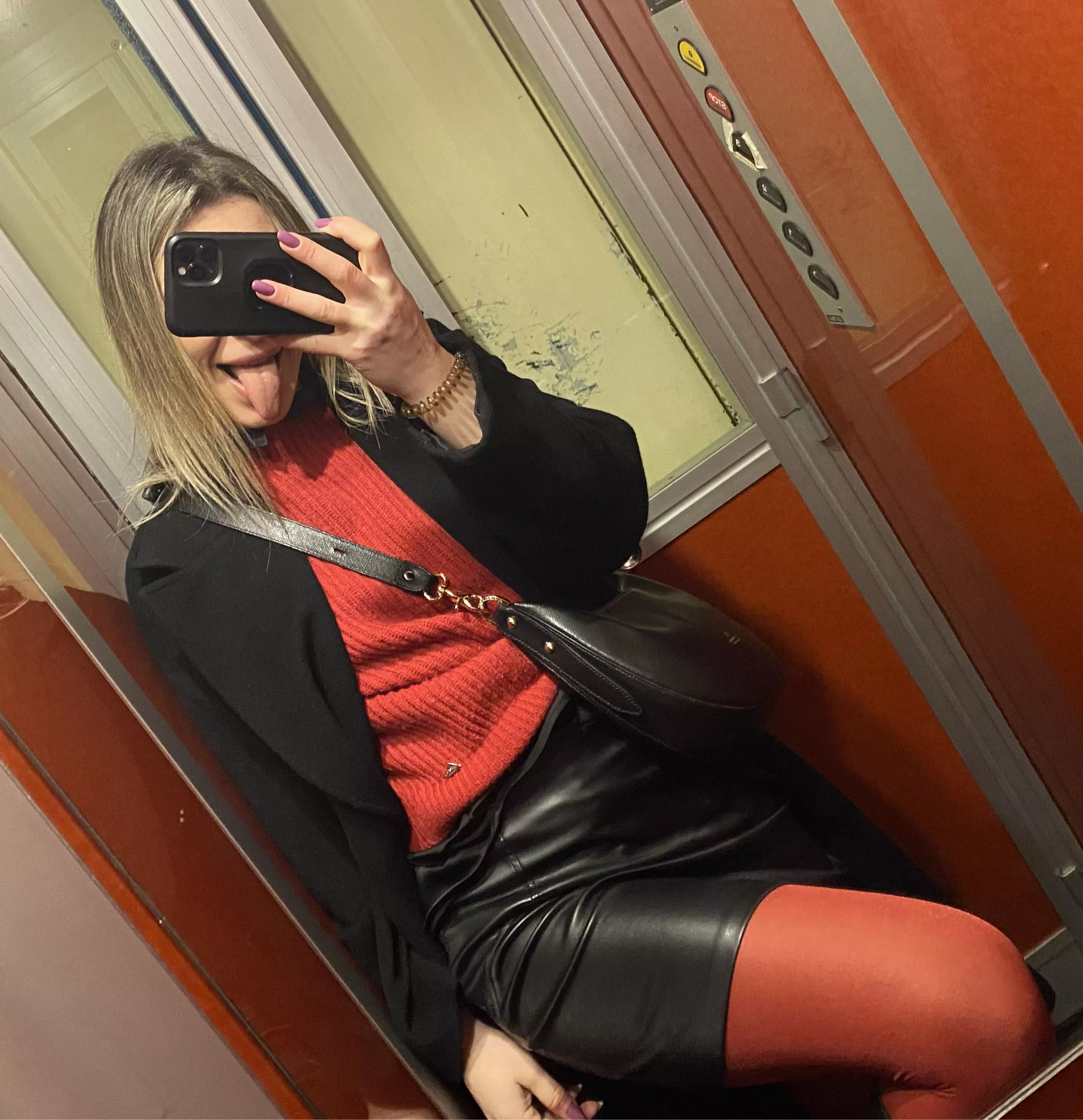 Pansil leather skirt