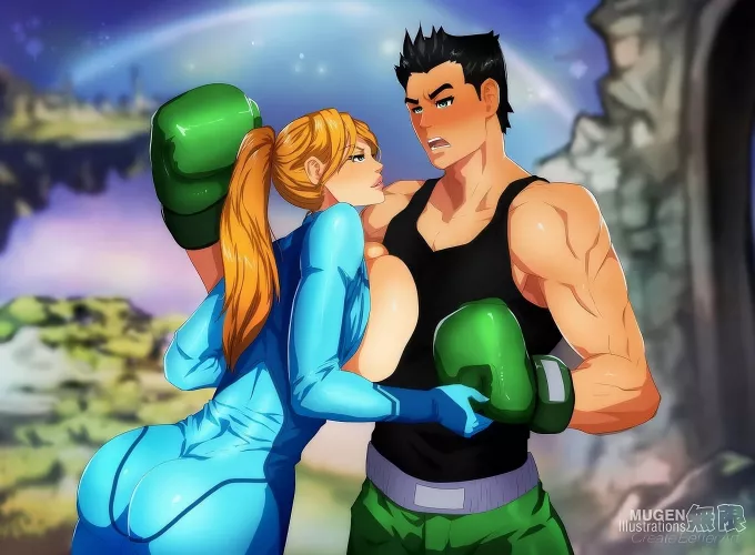 Samus seduces Little Mac (Mugenillustrations)