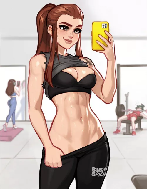 Brigitte at the gym (blushyspicy)