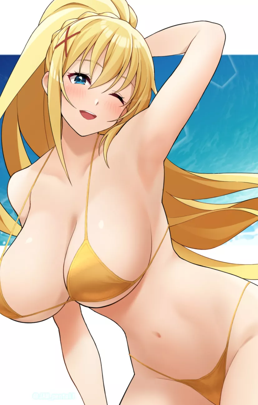 Darkness in a bikini too small for her