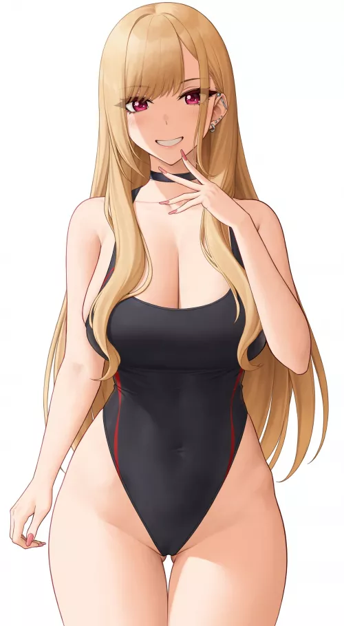 Kitagawa Marin in Black Highleg Swimsuit [Sono Bisque Doll wa Koi wo Suru] (Zaphn)