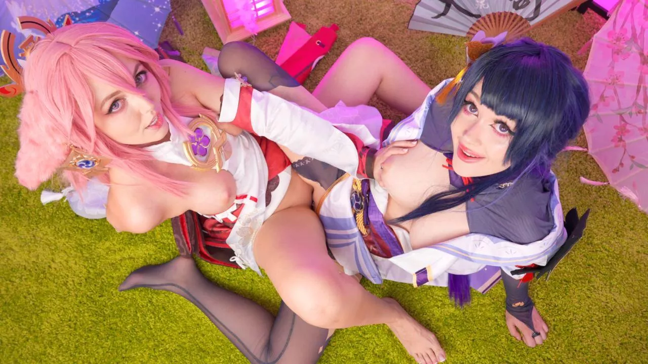 Raiden and Yae Miko by Purple Bitch and Sia Siberia