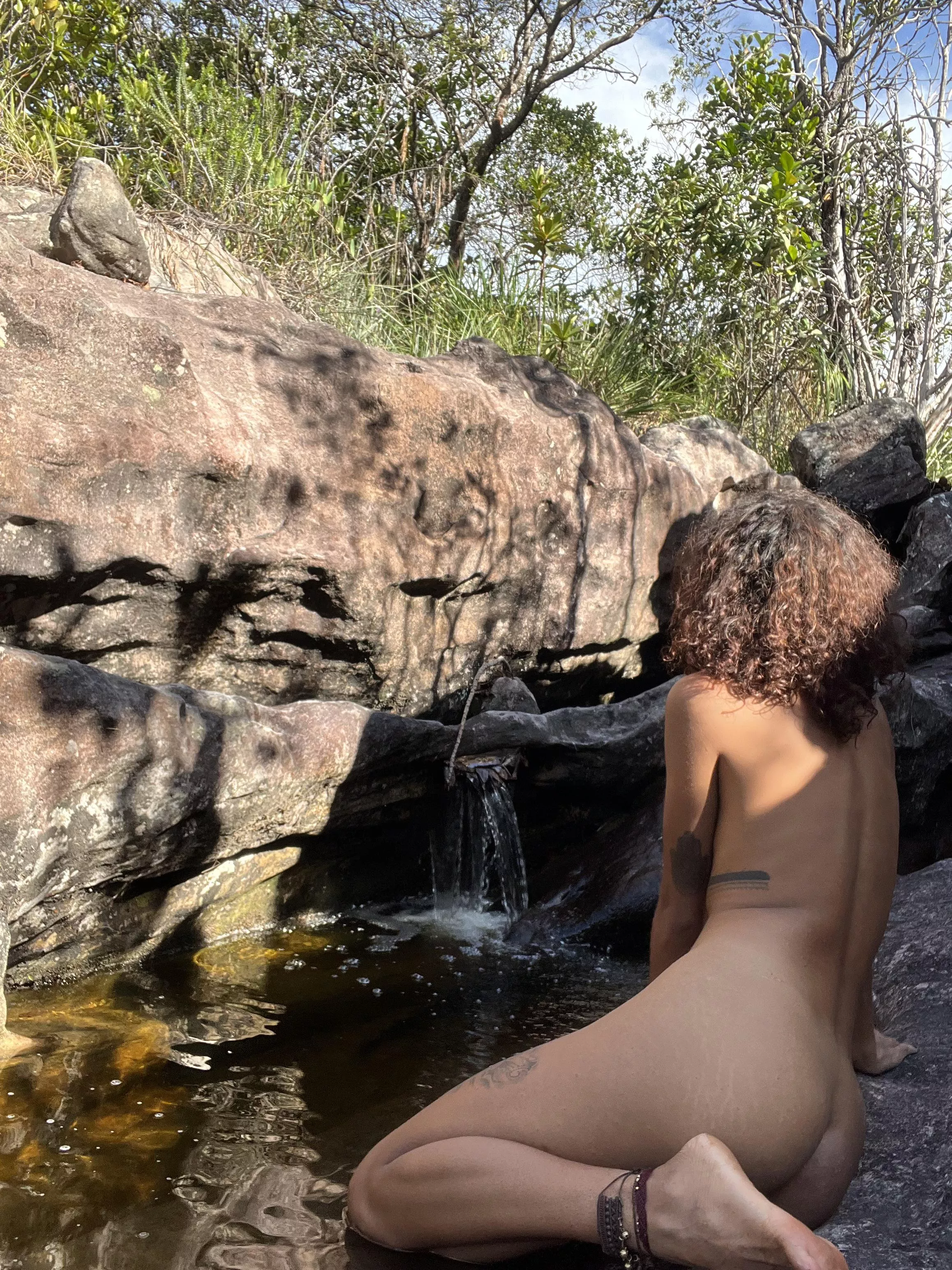 Naked bathing in the waterfall is the best