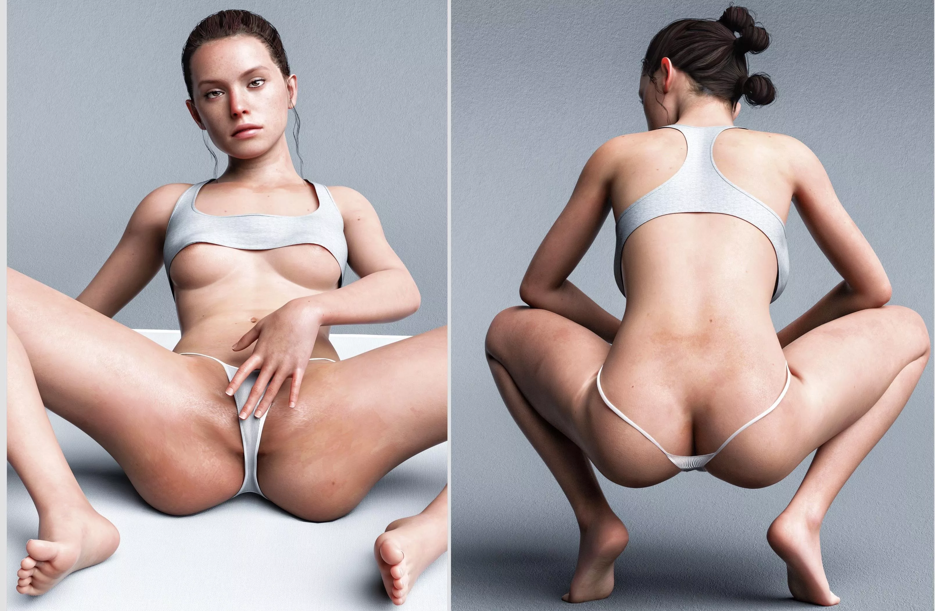 Rey teases her pussy and ass (agent_4_tea_se7en)