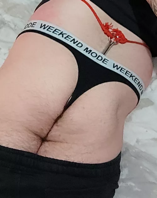 Anal hook in my ass with sexy black panties